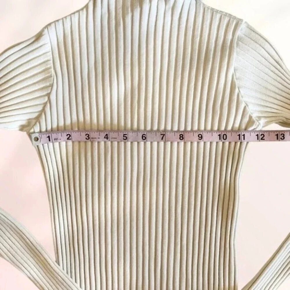 JOHN ELLIOTT GINZA RIb Long Sleeve Mock Mini Dress in Feather - Picture 10 of 15